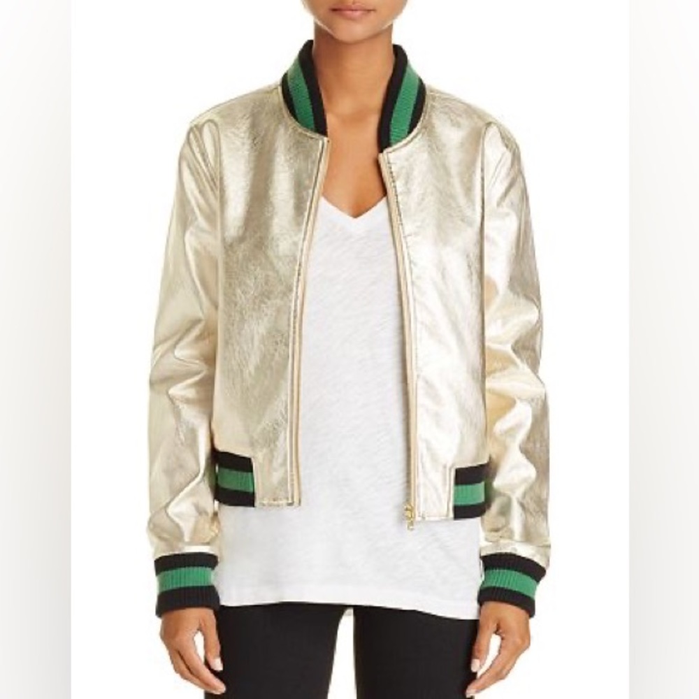 AQUA metallic gold bomber jacket